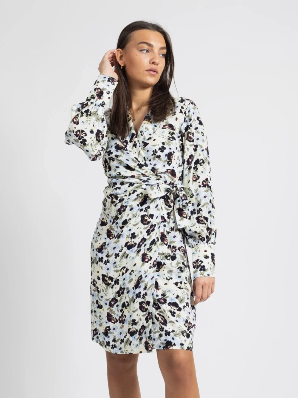 GANNI 🖤 Printed Crepe Wrap Dress